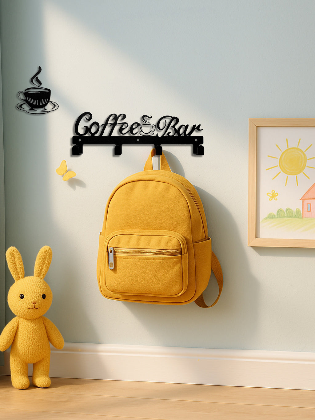 Coffee Bar – Veggskilt med kroker